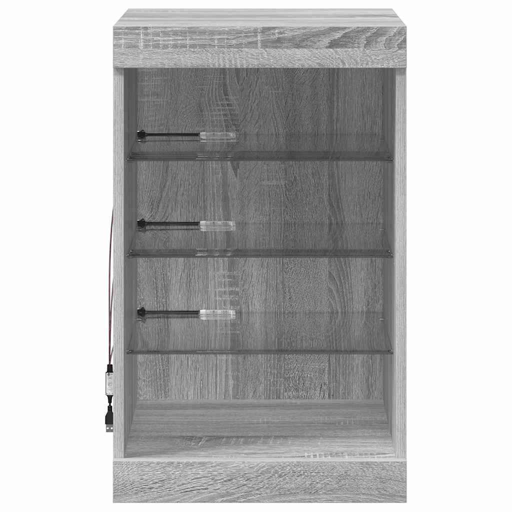 Sideboard mit LED-Leuchten Grau Sonoma 41x37x67 cm