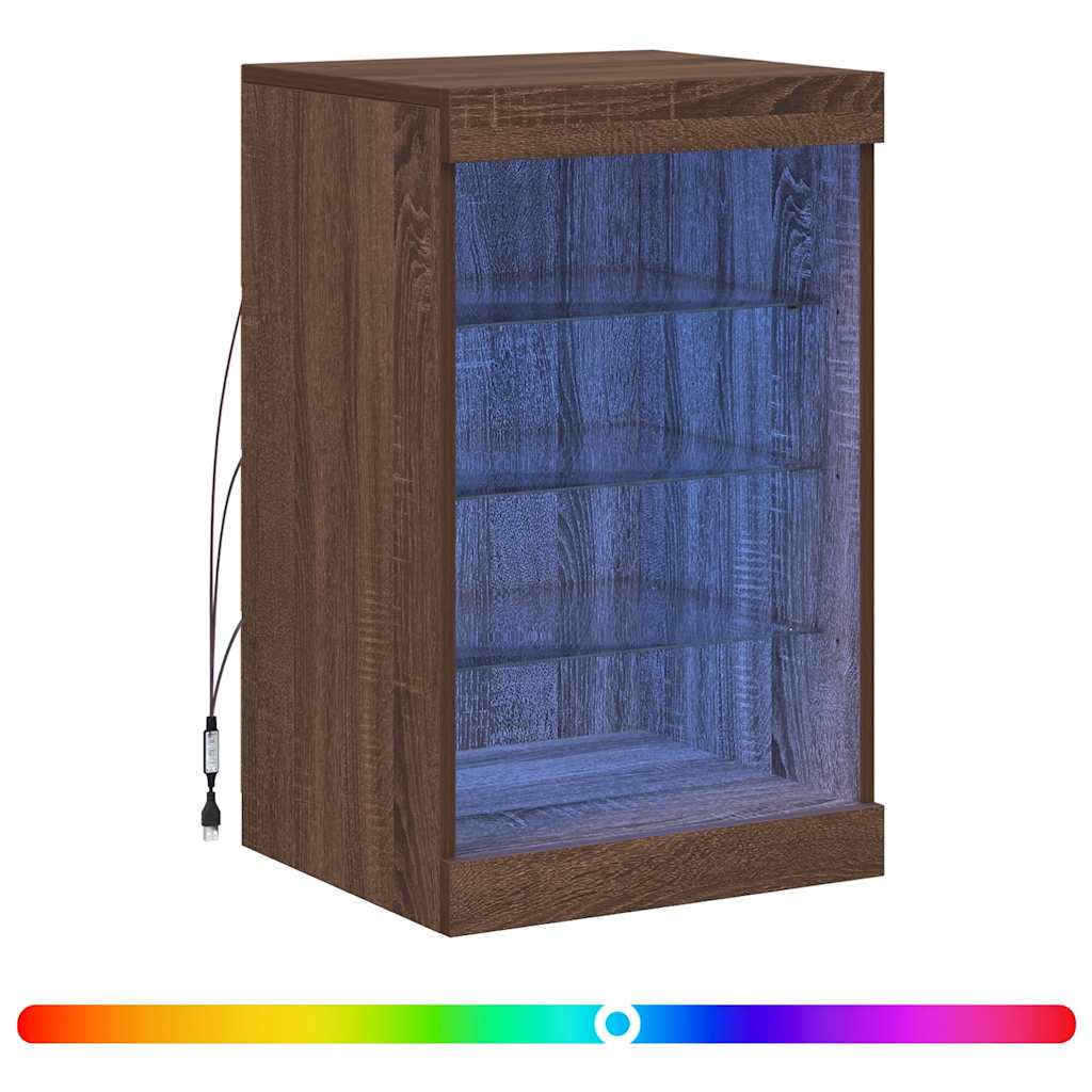 Sideboard mit LED-Leuchten Braun Eichen-Optik 41x37x67 cm