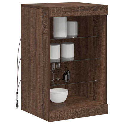 Sideboard mit LED-Leuchten Braun Eichen-Optik 41x37x67 cm