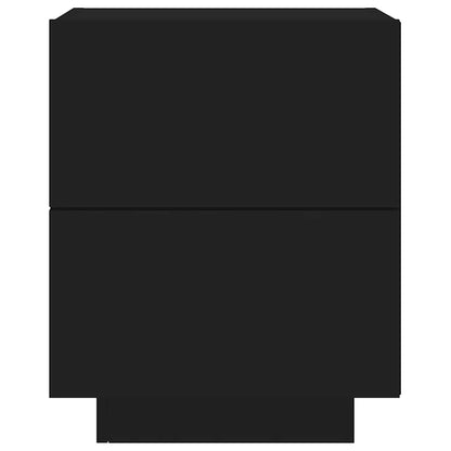 Nachttisch mit LED-Leuchten Schwarz Holzwerkstoff