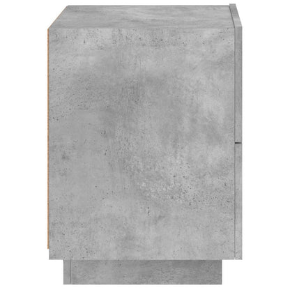Nachttisch mit LED-Leuchten Betongrau Holzwerkstoff