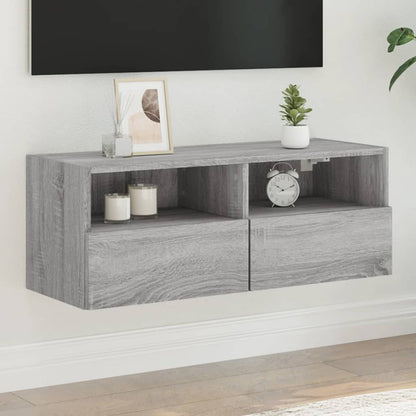 TV-Wandschrank Grau Sonoma 80x30x30 cm Holzwerkstoff