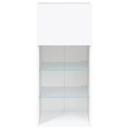 TV-Schränke mit LED-Leuchten 2 Stk. Weiß 40,5x30x90 cm