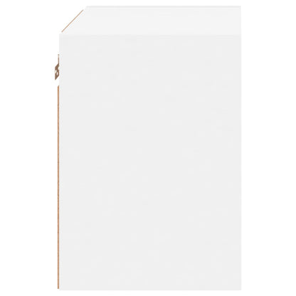 Wand-Nachttisch mit LED-Leuchten Weiß