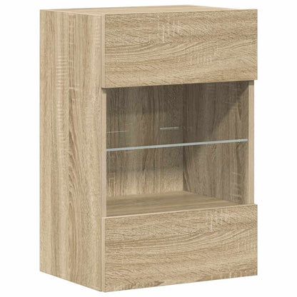 Wandschränke mit LED-Leuchten für TV 2 Stk. Sonoma-Eiche