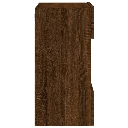 TV-Wandschrank mit LED-Leuchten Braun Eichen-Optik 40x30x60,5cm