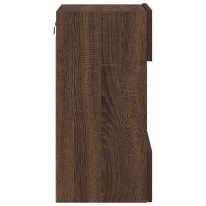 Wandschränke mit LED-Leuchten für TV 2 Stk. Braun Eichen-Optik