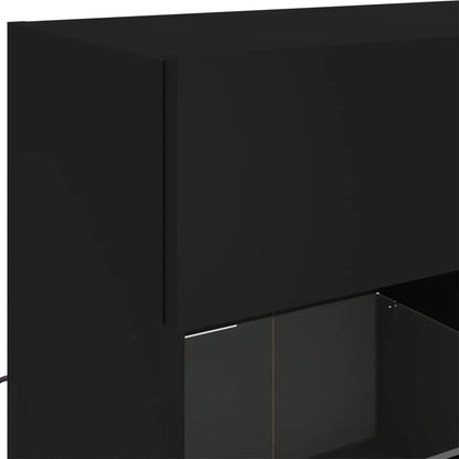 TV-Wandschrank mit LED-Leuchten Schwarz 78,5x30x60,5 cm