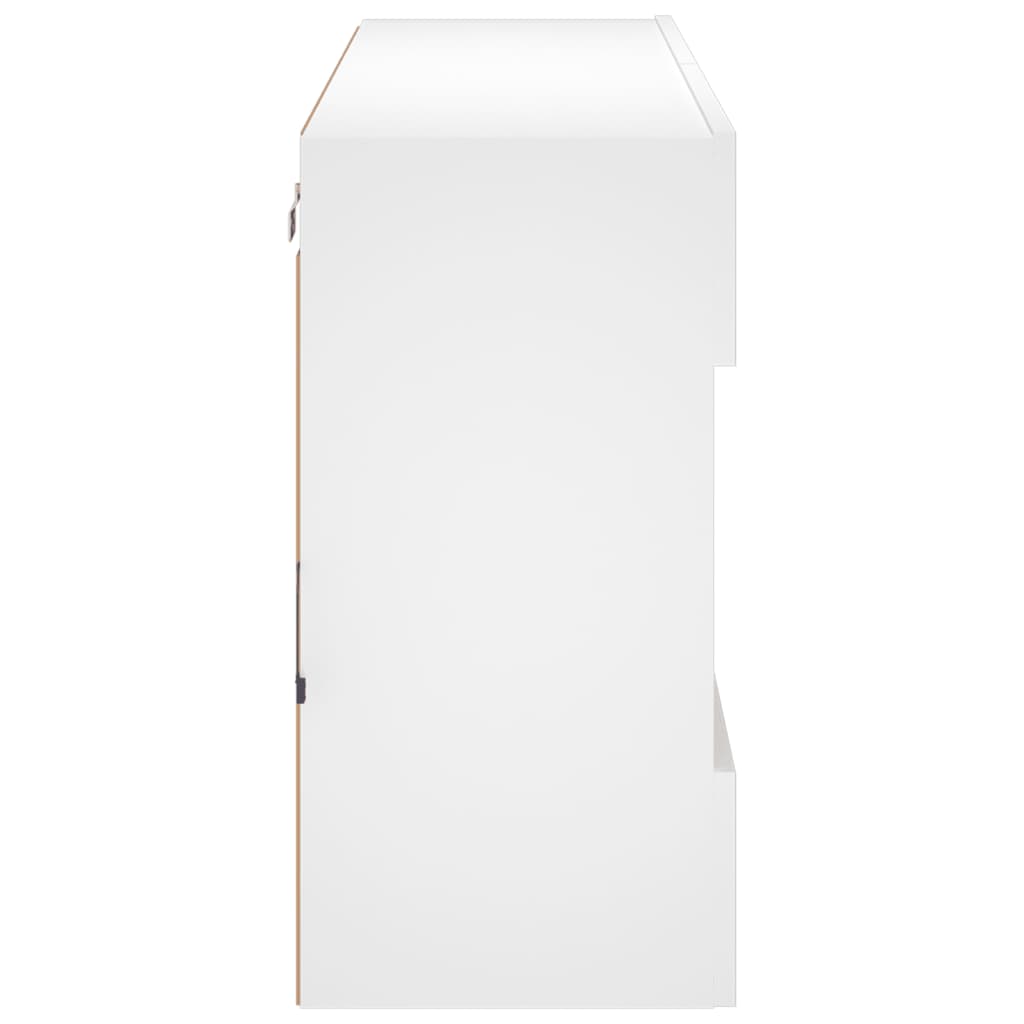 TV-Wandschrank mit LED-Leuchten Weiß 98,5x30x60,5 cm