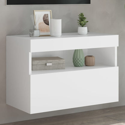 TV-Wandschrank mit LED-Leuchten Weiß 60x30x40 cm
