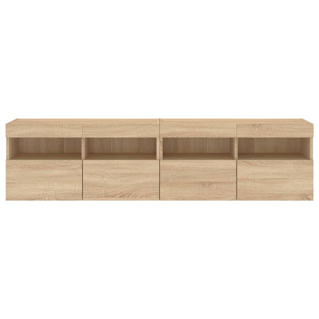 TV-Wandschränke mit LED-Leuchten 2 Stk. Sonoma-Eiche 80x30x40cm