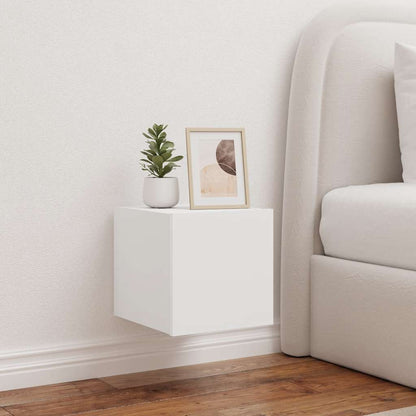 TV-Wandschrank mit LED-Leuchten Weiß 30,5x35x30 cm