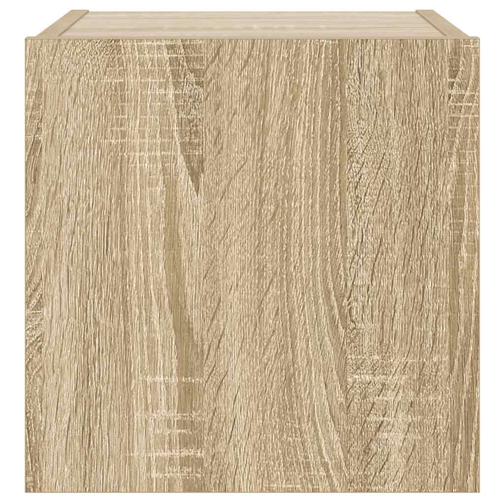 TV-Wandschrank mit LED-Leuchten Sonoma-Eiche 30,5x35x30 cm