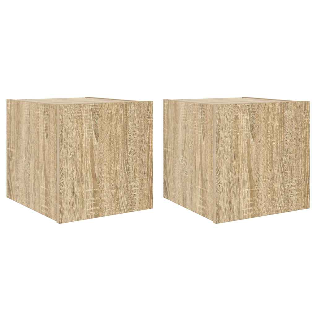 TV-Wandschränke mit LED-Leuchten 2 Stk. Sonoma-Eiche