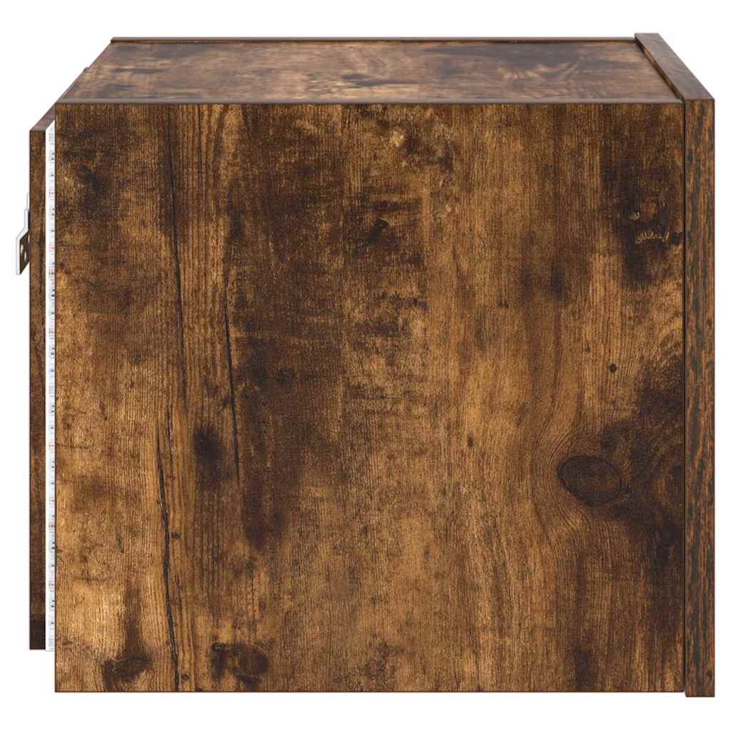 TV-Wandschrank mit LED-Leuchten Räuchereiche 30,5x35x30 cm