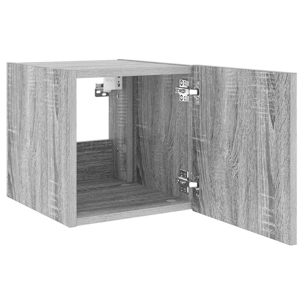 TV-Wandschränke mit LED-Leuchten 2Stk. Grau Sonoma 30,5x35x30cm