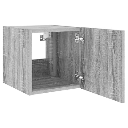 TV-Wandschränke mit LED-Leuchten 2Stk. Grau Sonoma 30,5x35x30cm