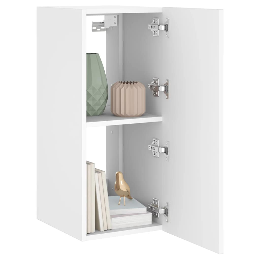 TV-Wandschrank mit LED-Leuchten Weiß 30,5x35x70 cm