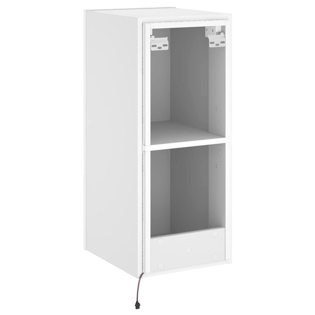 TV-Wandschrank mit LED-Leuchten Weiß 30,5x35x70 cm