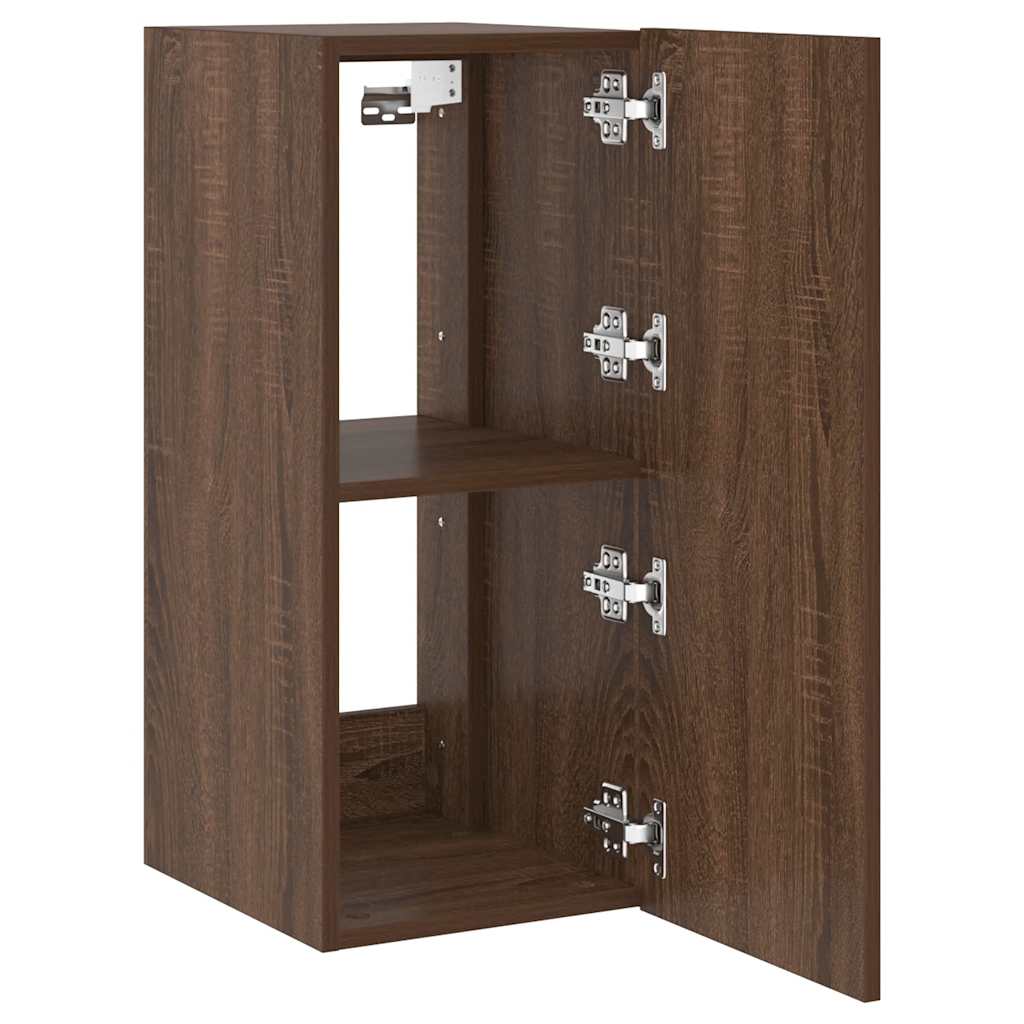 TV-Wandschrank mit LED-Leuchten Braun Eichen-Optik 30,5x35x70cm