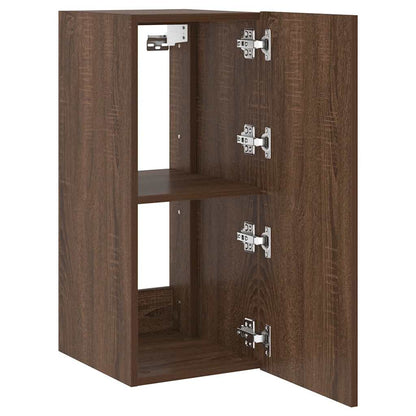 TV-Wandschrank mit LED-Leuchten Braun Eichen-Optik 30,5x35x70cm
