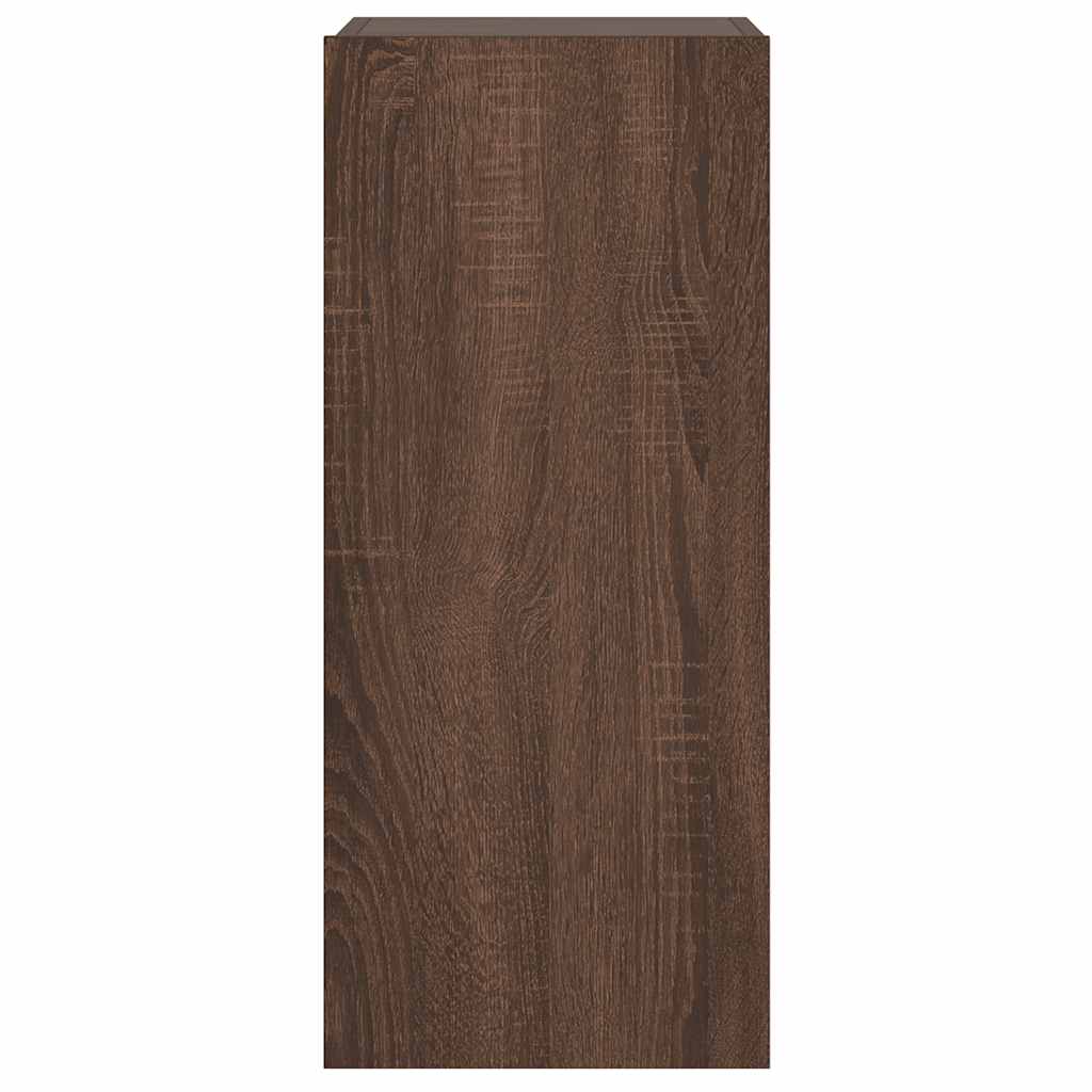 TV-Wandschrank mit LED-Leuchten Braun Eichen-Optik 30,5x35x70cm