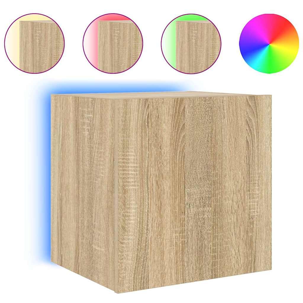 TV-Wandschrank mit LED-Leuchten Sonoma-Eiche 40,5x35x40 cm