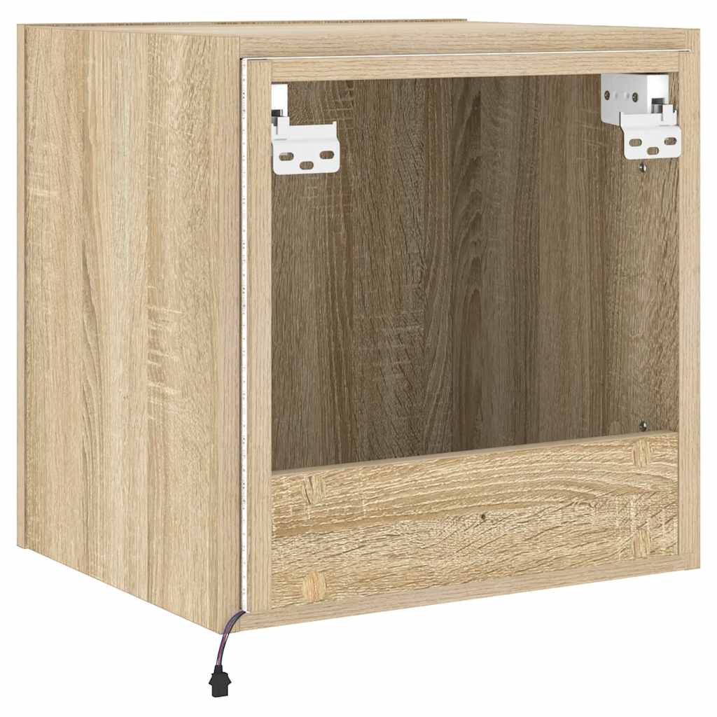 TV-Wandschrank mit LED-Leuchten Sonoma-Eiche 40,5x35x40 cm