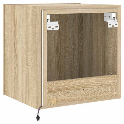TV-Wandschrank mit LED-Leuchten Sonoma-Eiche 40,5x35x40 cm