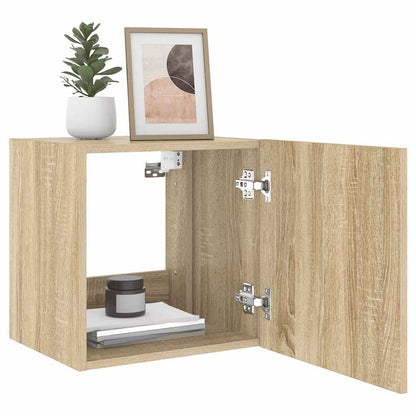 TV-Wandschränke mit LED-Leuchten 2 Stk. Sonoma-Eiche