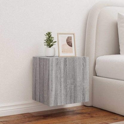 TV-Wandschrank mit LED-Leuchten Grau Sonoma 40,5x35x40 cm