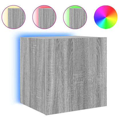 TV-Wandschränke mit LED-Leuchten 2Stk. Grau Sonoma 40,5x35x40cm