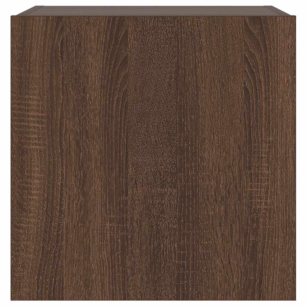 TV-Wandschrank mit LED-Leuchten Braun Eichen-Optik 40,5x35x40cm