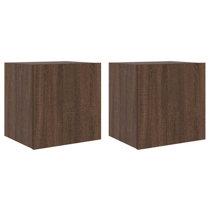 TV-Wandschränke mit LED-Leuchten 2 Stk. Braun Eichen-Optik