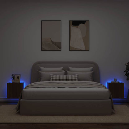 TV-Wandschränke mit LED-Leuchten 2 Stk. Braun Eichen-Optik