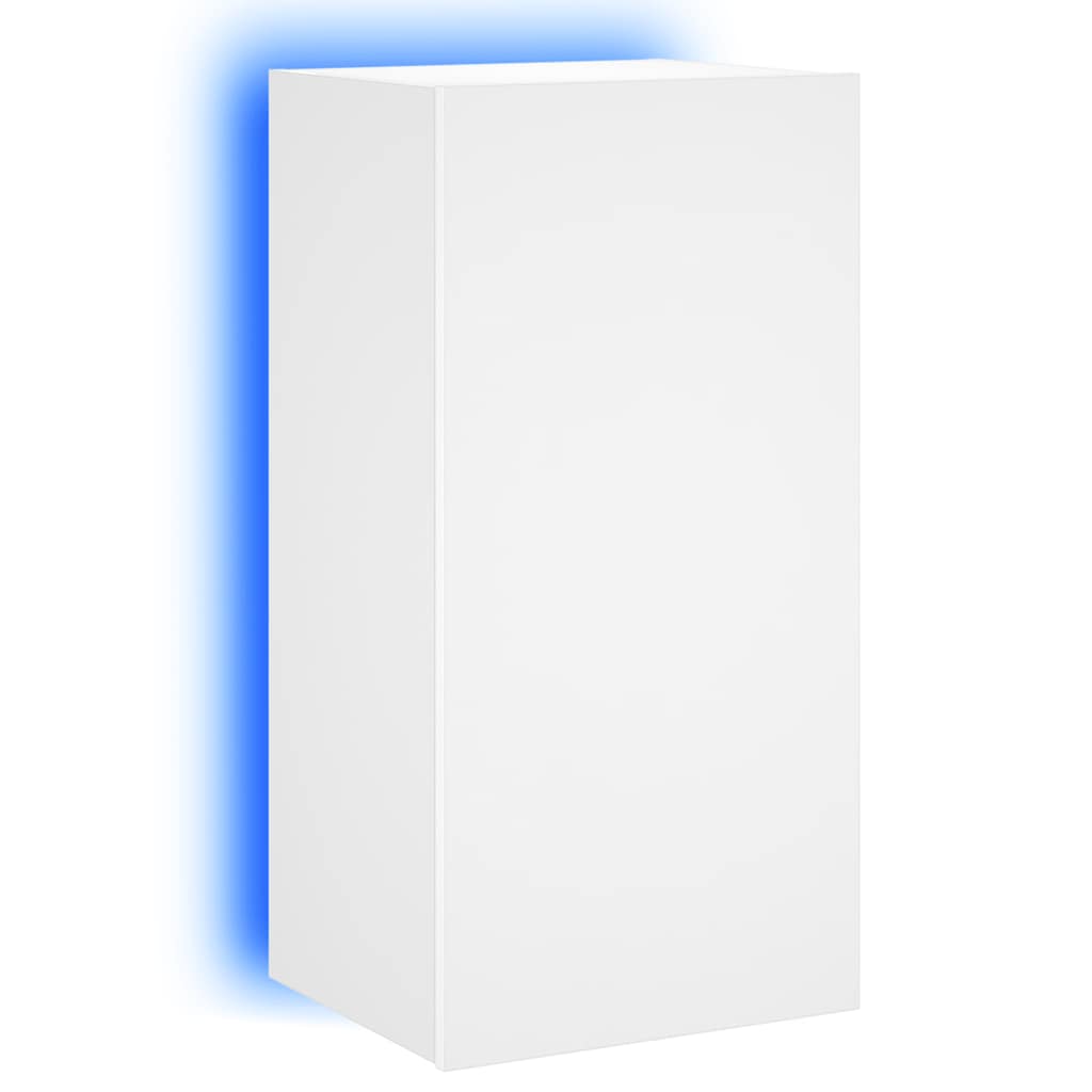 TV-Wandschrank mit LED-Leuchten Weiß 40,5x35x80 cm