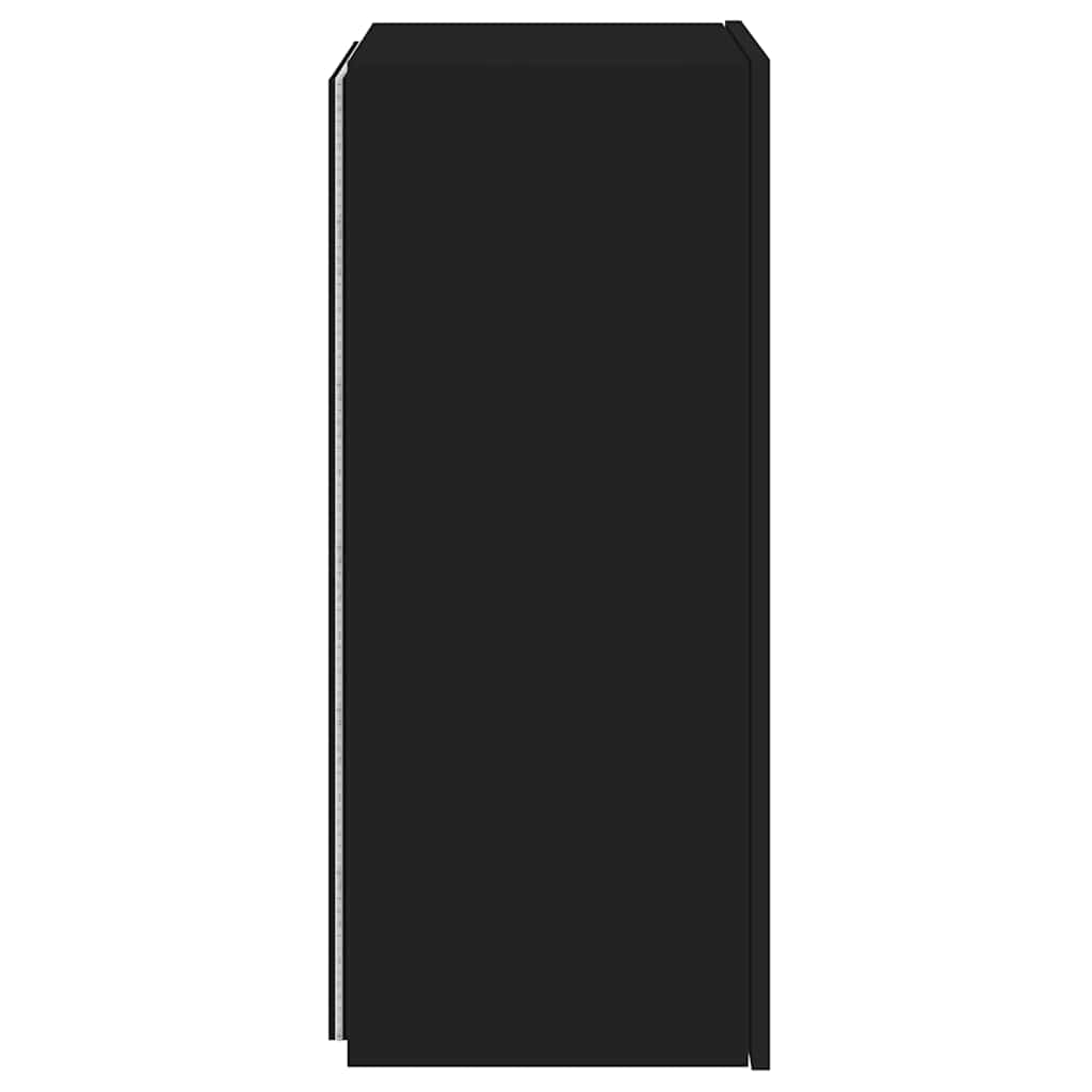 TV-Wandschrank mit LED-Leuchten Schwarz 40,5x35x80 cm