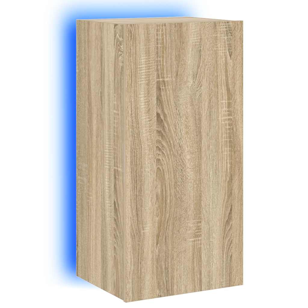 TV-Wandschrank mit LED-Leuchten Sonoma-Eiche 40,5x35x80 cm