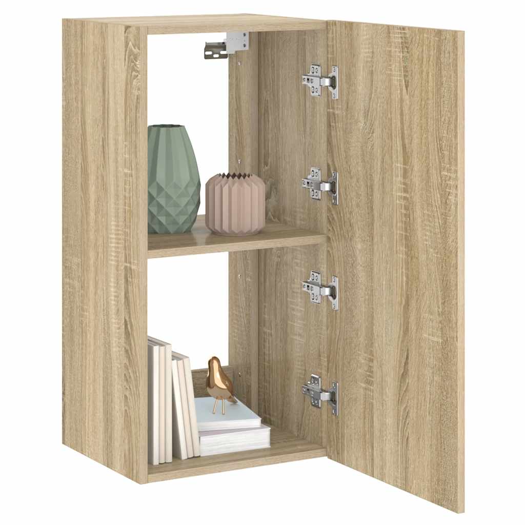 TV-Wandschrank mit LED-Leuchten Sonoma-Eiche 40,5x35x80 cm