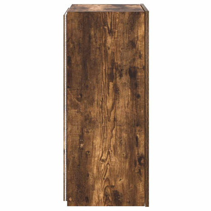 TV-Wandschrank mit LED-Leuchten Räuchereiche 40,5x35x80 cm