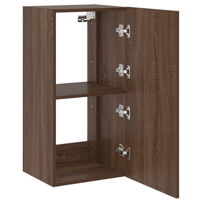 TV-Wandschrank mit LED-Leuchten Braun Eichen-Optik 40,5x35x80cm