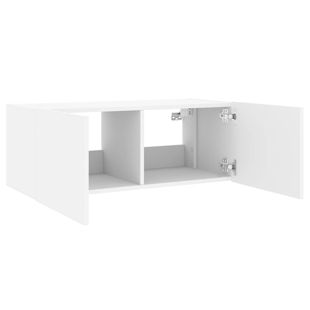 TV-Wandschrank mit LED-Leuchten Weiß 80x35x31 cm