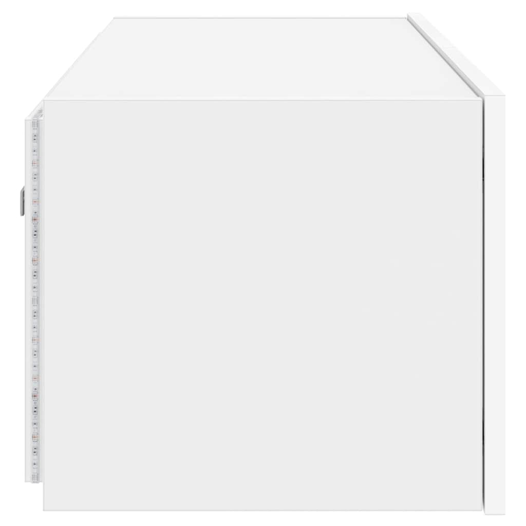 TV-Wandschrank mit LED-Leuchten Weiß 80x35x31 cm