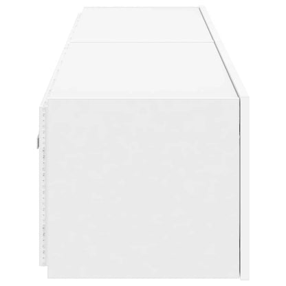 TV-Wandschränke mit LED-Leuchten 2 Stk. Weiß 80x35x31 cm