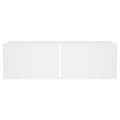 TV-Wandschrank mit LED-Leuchten Weiß 100x35x31 cm