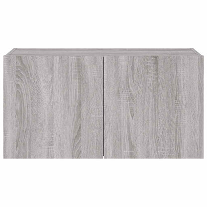 TV-Wandschrank mit LED-Leuchten Grau Sonoma 80x35x41 cm