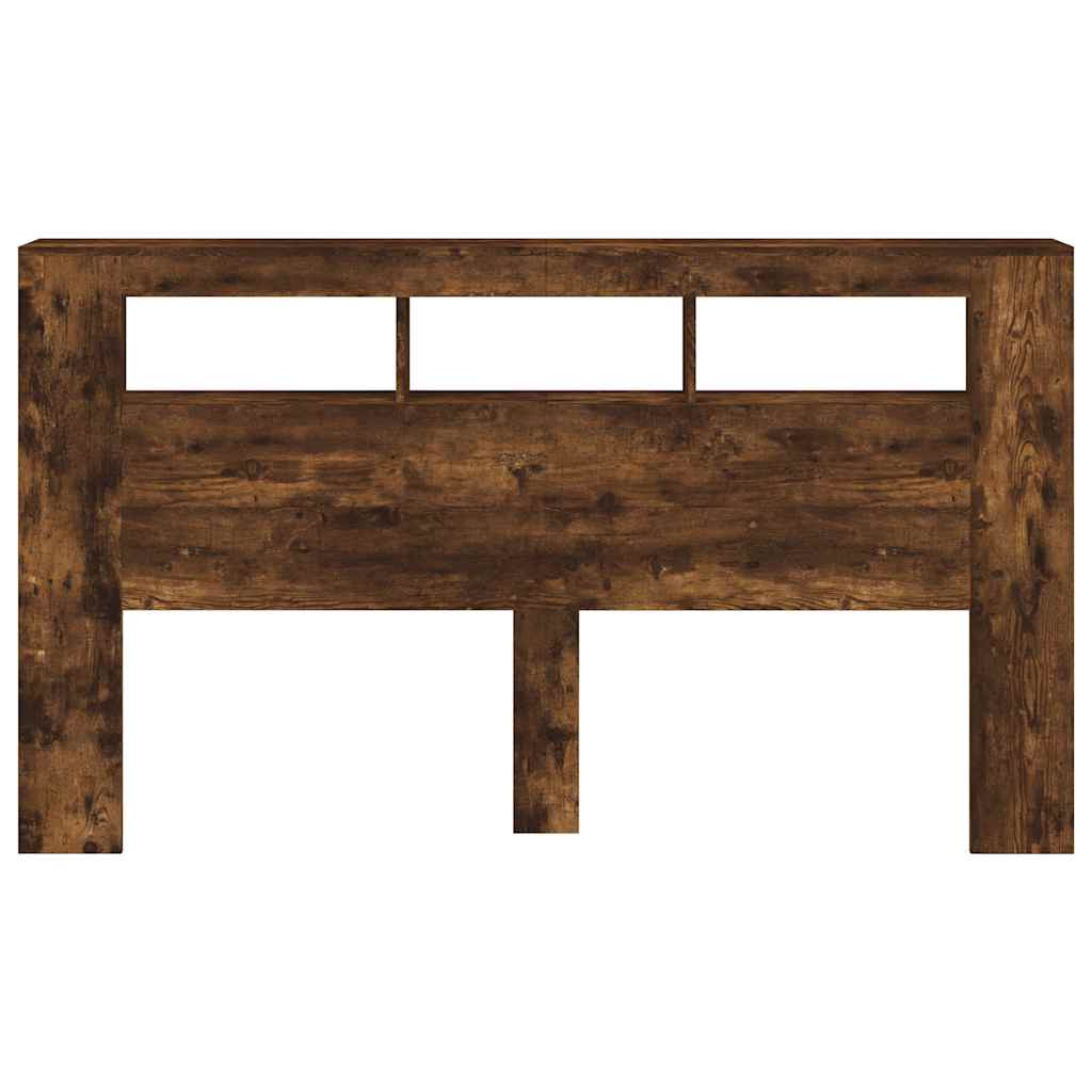 LED-Kopfteil Räuchereiche 180x18,5x103,5 cm Holzwerkstoff