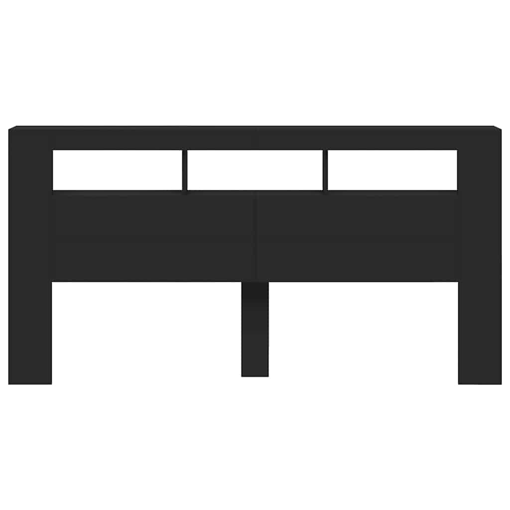 LED-Kopfteil Schwarz 200x18,5x103,5 cm Holzwerkstoff