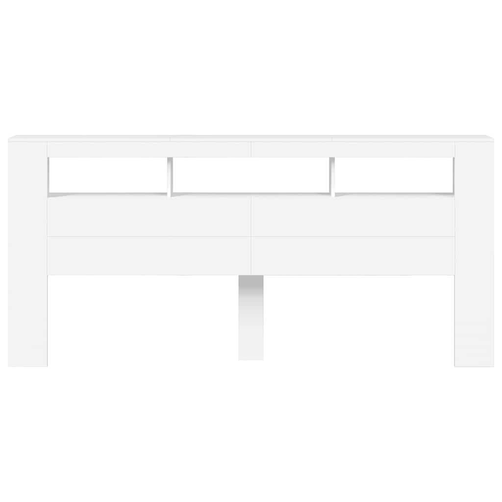 LED-Kopfteil Weiß 220x18,5x103,5 cm Holzwerkstoff