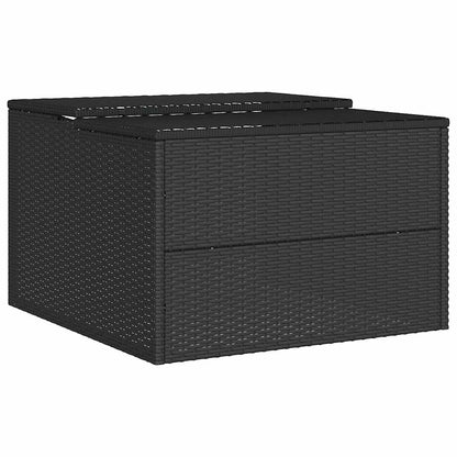 Mähroboter-Garage Schwarz 86x90x52/57 cm Poly Rattan